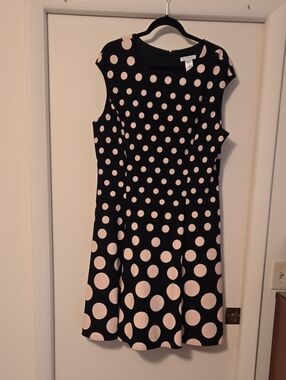 NorthStyle Black Dress with Light Pink Polka Dots